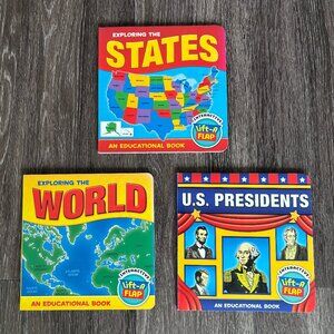 Flap Books: Exploring the United States, World, and US Presidents Set of 3
